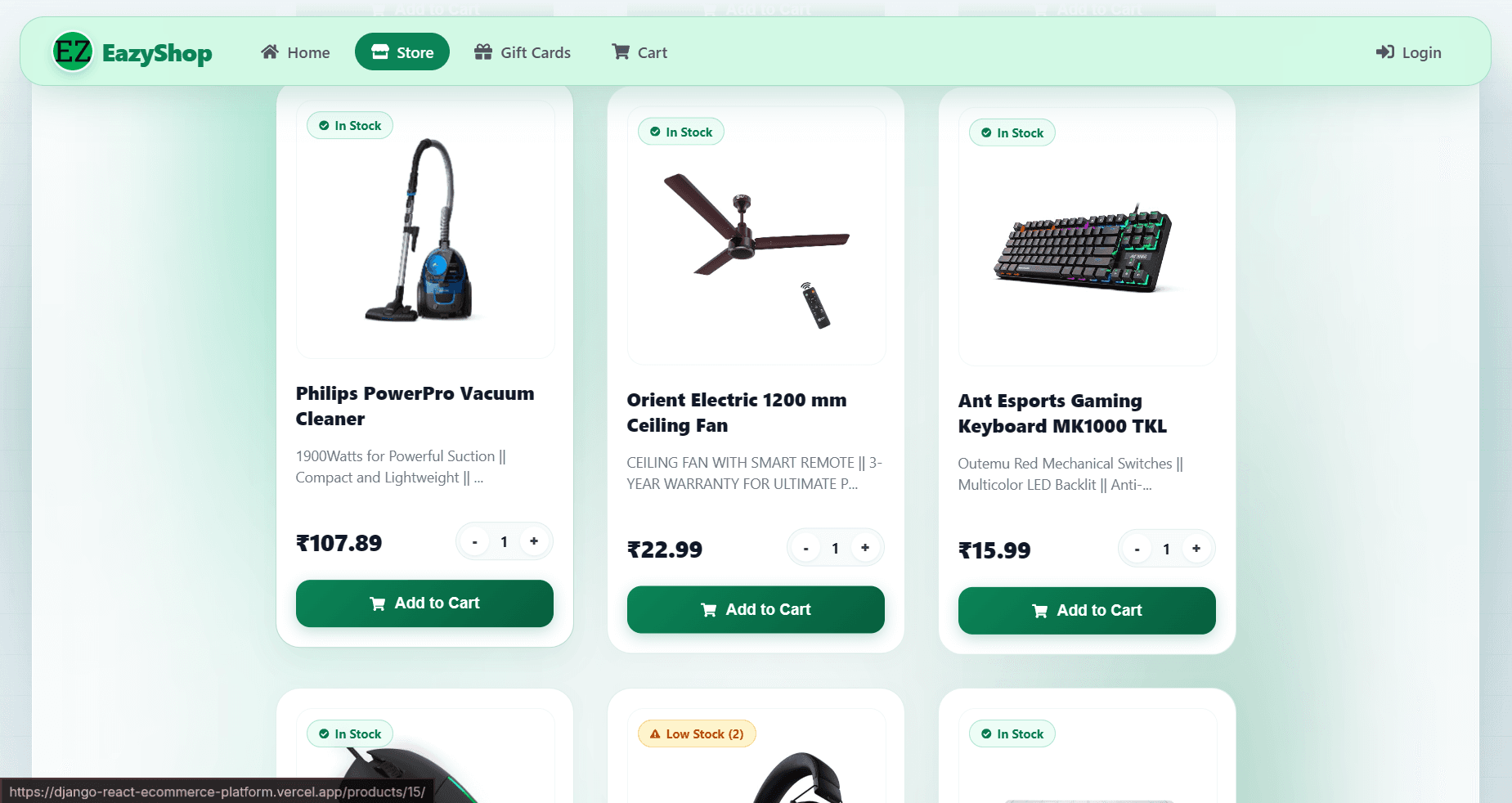 Product Catalog Grid