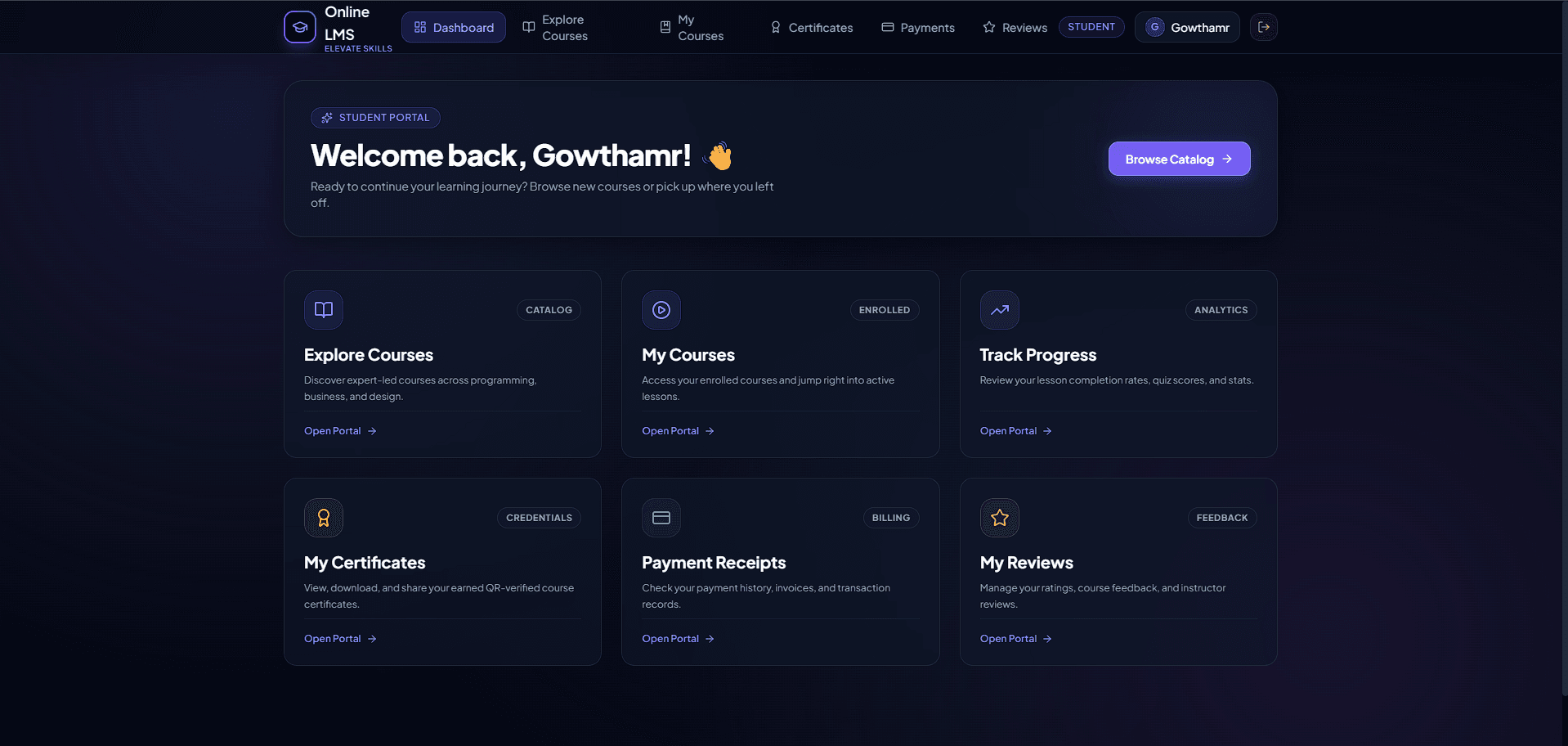 Student Dashboard & Resume Learning